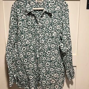 Boden Women's Shirt in Green and White Floral